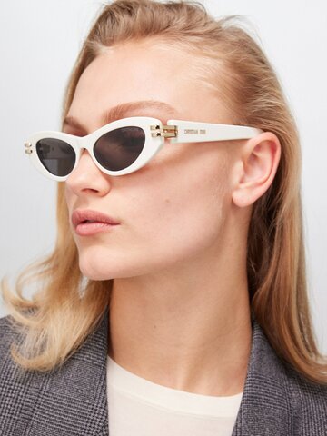 dior - cdior b1u cat-eye acetate sunglasses - womens - ivory