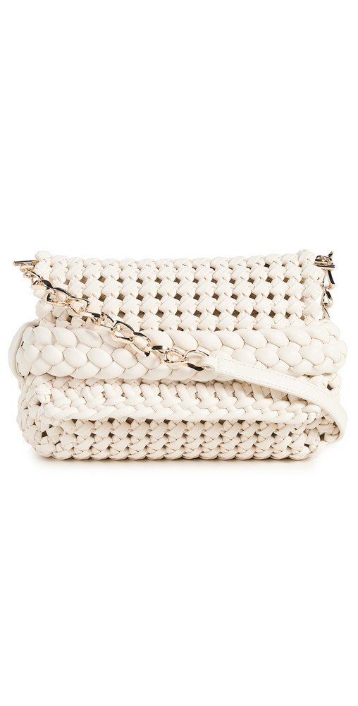 Aje Mirage Woven Braided Clutch Bag in white