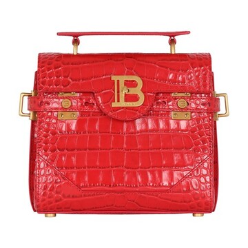 Balmain B-Buzz 23 bag in crocodile effect leather in red