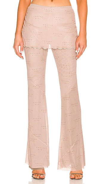 Poster Girl The Pebbles Pant in Taupe in sand / print