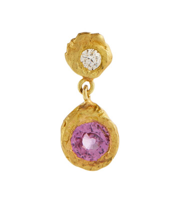 ELHANATI Azzura 18kt gold, diamond and pink sapphire single earring