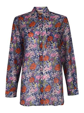 Massimo Alba Floral Print Shirt in blue