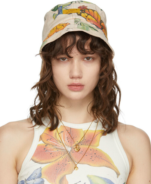 Juliet Johnstone SSENSE Exclusive Tan Butterfly Bucket Hat