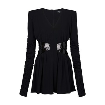Balmain Short knit sequin dress in noir
