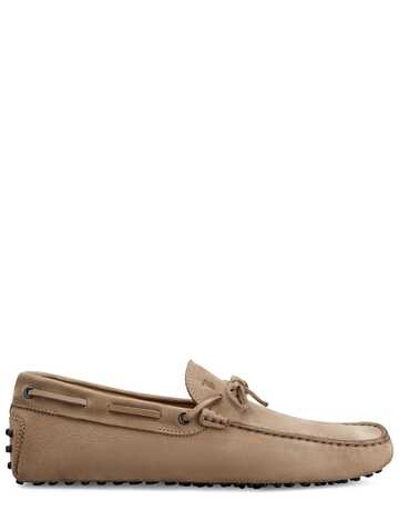 tod's new laccetto suede loafers in beige