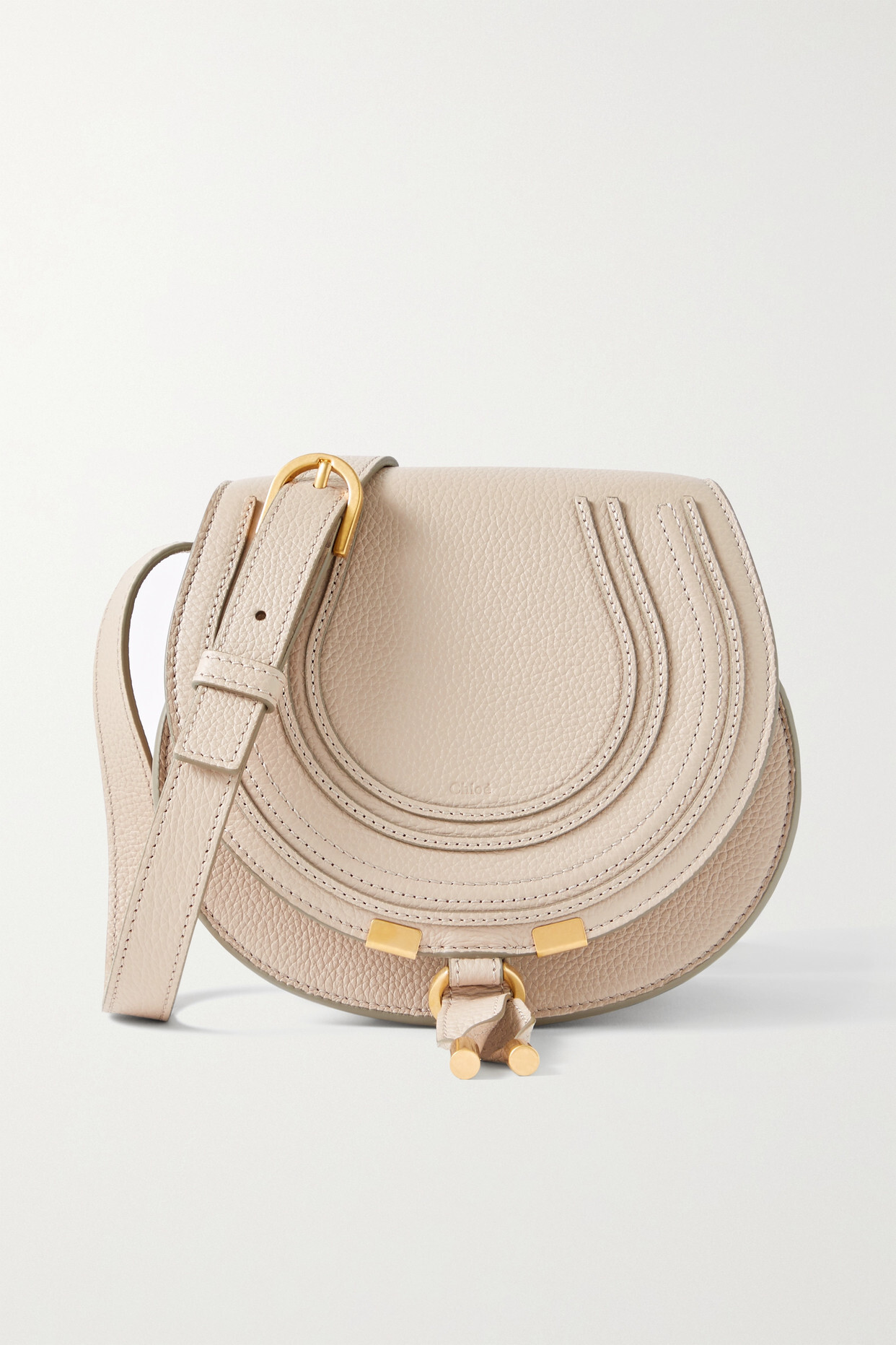 Chloé Chloé - Marcie Mini Textured-leather Shoulder Bag - Neutrals