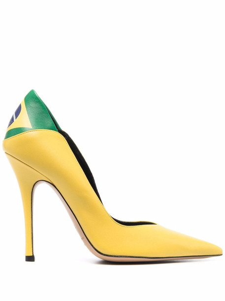 Aleksander Siradekian Brasil Flag pointed-toe pumps - Yellow