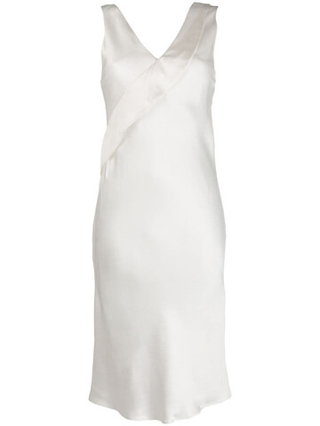 Helmut Lang v-neck fitted dress in white