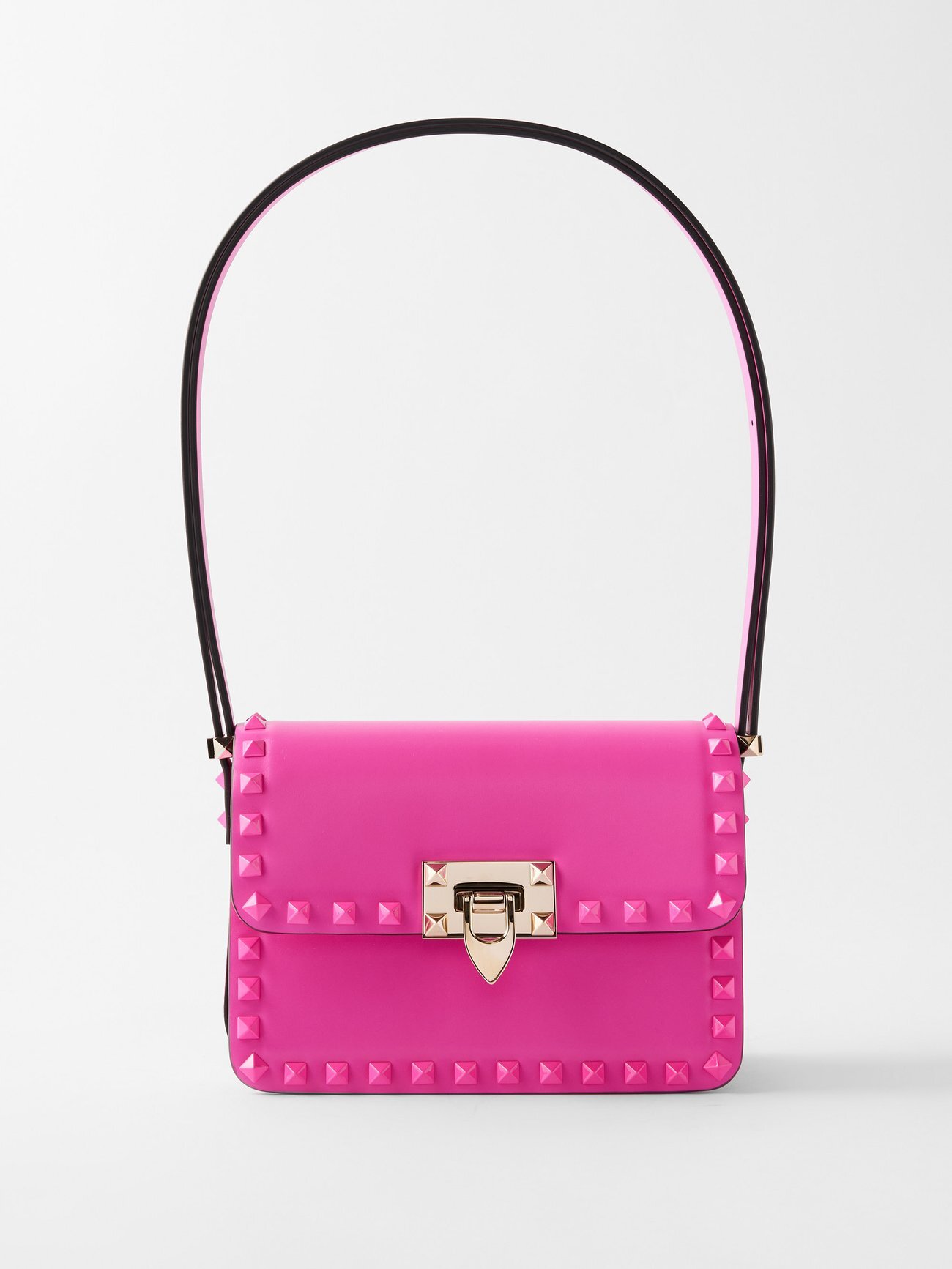 Valentino Garavani - Rockstud Small Leather Shoulder Bag - Womens - Pink
