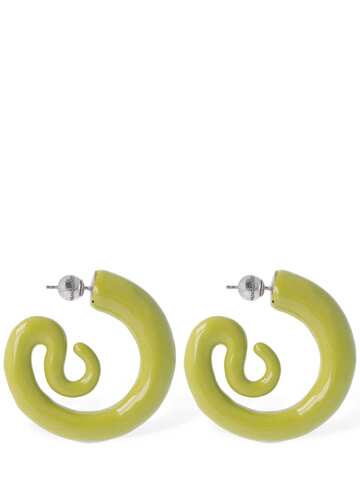 PANCONESI Serpent M Hoop Earrings in green