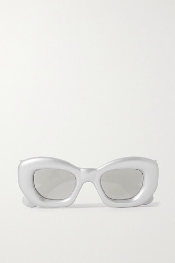 loewe - inflated oversized d-frame acetate sunglasses - silver