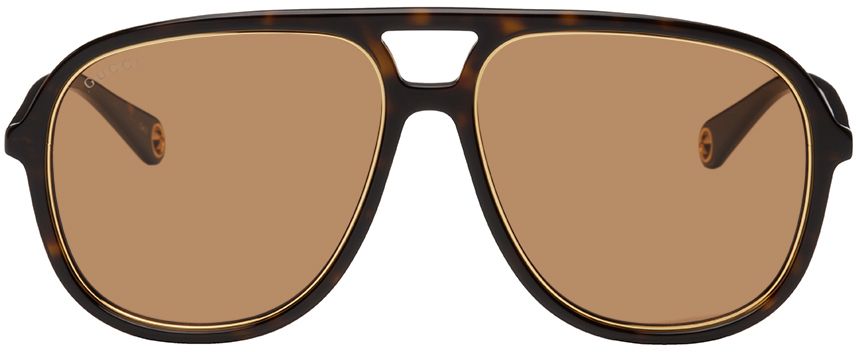 Gucci Tortoiseshell Navigator Sunglasses