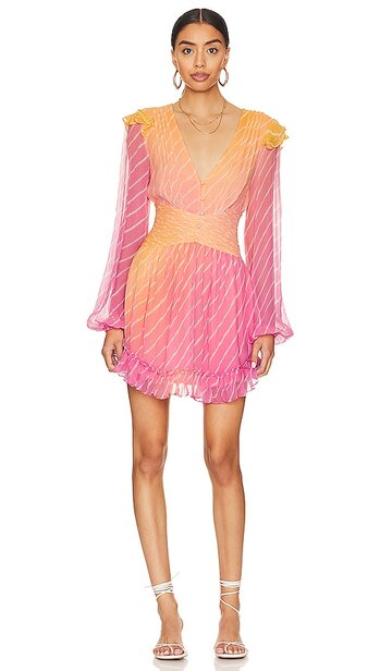 ROCOCO SAND Evie Cinched Mini Dress in Pink in multi