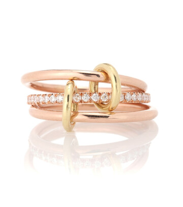 spinelli kilcollin sonny gold 18kt rose gold and diamond ring in pink