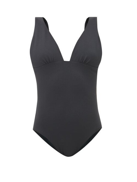 Casa Raki - Angie Castor Plunge-neck Recycled-jersey Swimsuit - Womens - Black