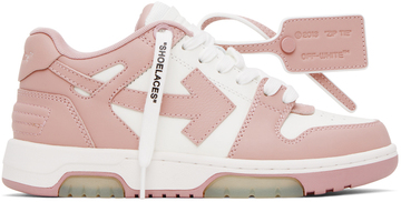 off-white pink & white out of office sneakers