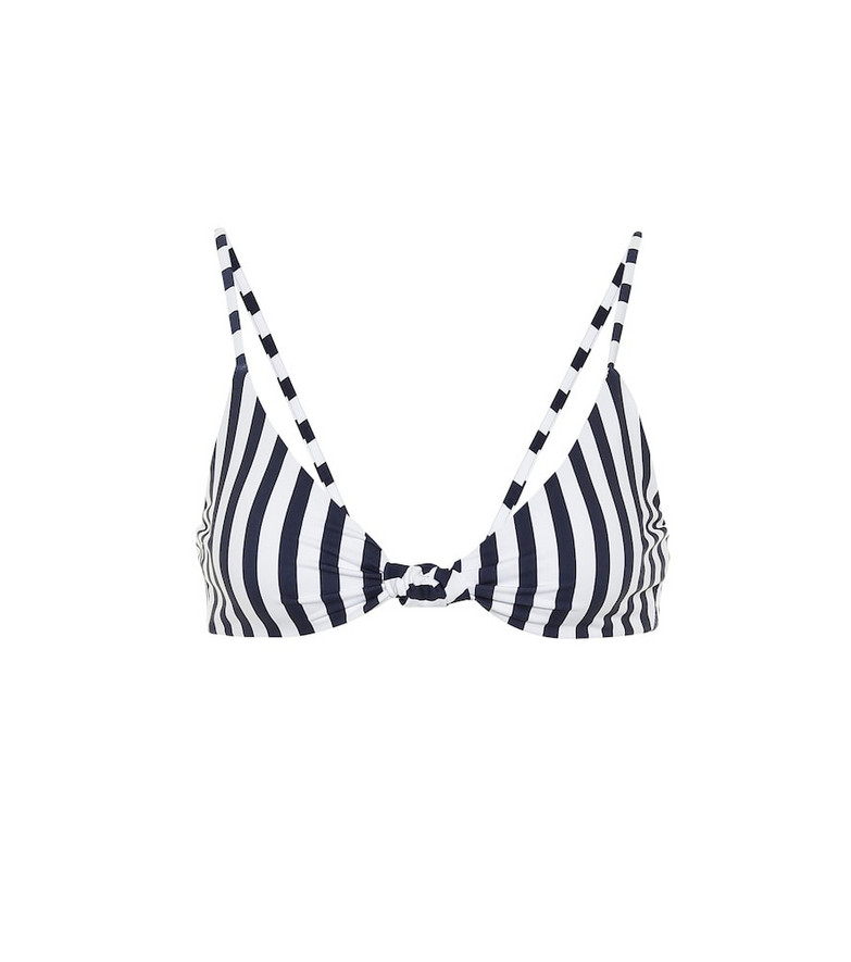 Caroline Constas Marta striped bikini top in blue
