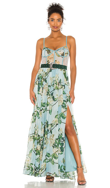 PatBO Floral Bustier Belted Maxi Dress ...