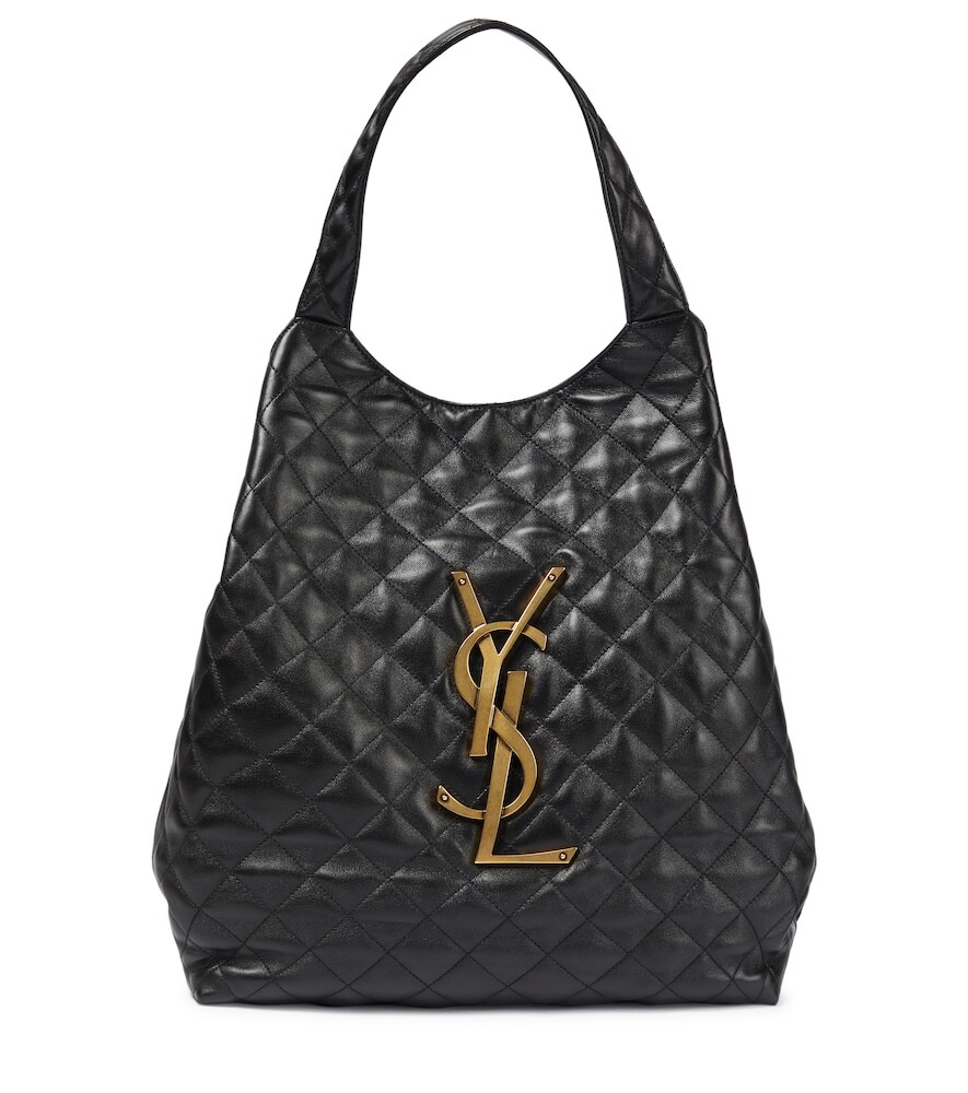 Saint Laurent Icare quilted leather tote bag in black