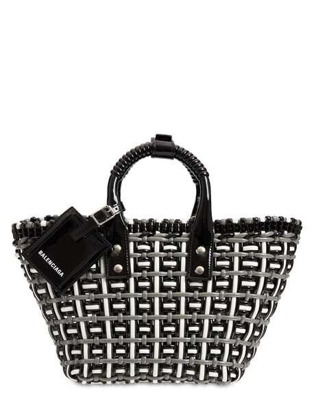 BALENCIAGA Xs Bistrot Basket Bag in black / white