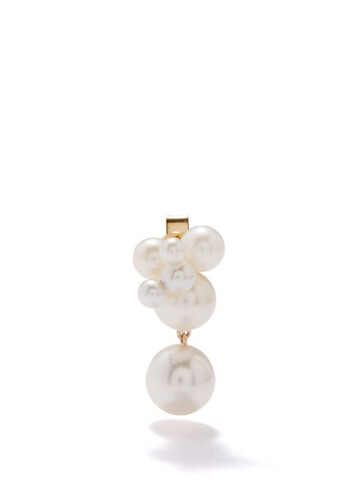 sophie bille brahe - bisou perle pearl & 14kt gold single drop earring - womens - pearl