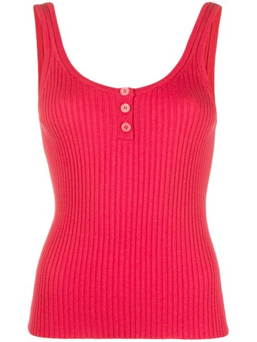 chinti and parker button-up ribbed-knit tank top - pink