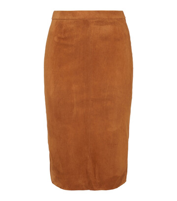 STOULS Carmen suede pencil skirt in brown
