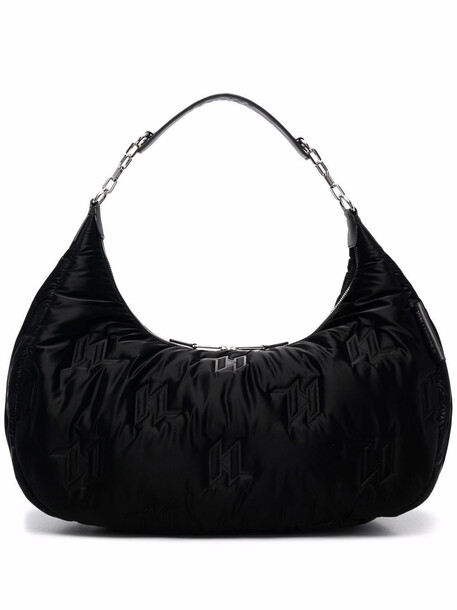 Karl Lagerfeld metallic monogram shoulder bag - Black