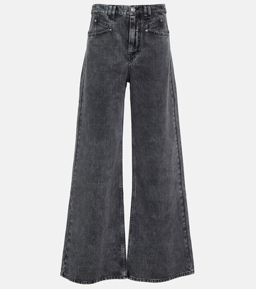 isabel marant lemony bleached wide-leg jeans in grey