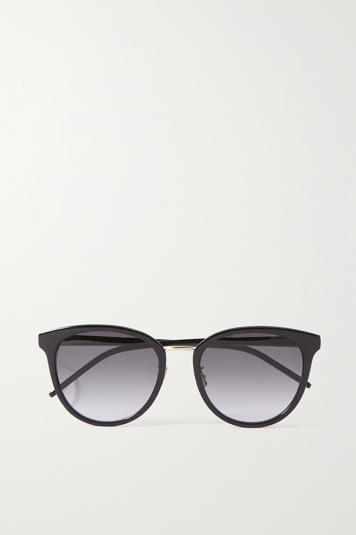 SAINT LAURENT Eyewear - Round-frame Acetate And Gold-tone Sunglasses - Black
