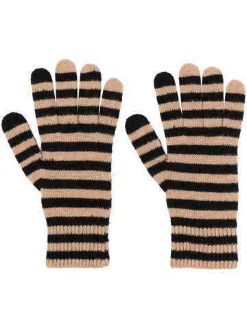 semicouture striped knitted gloves - neutrals