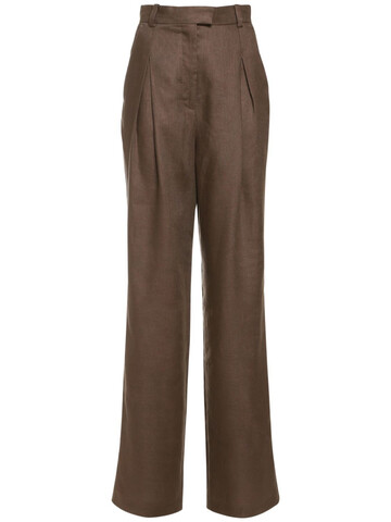 AGNONA Linen Twill Pants in brown