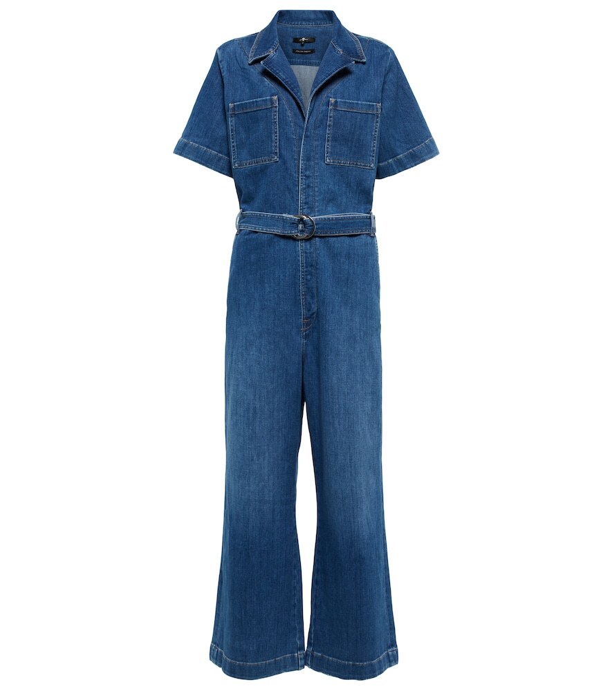 7 For All Mankind Irene belted jumpsuit in blue