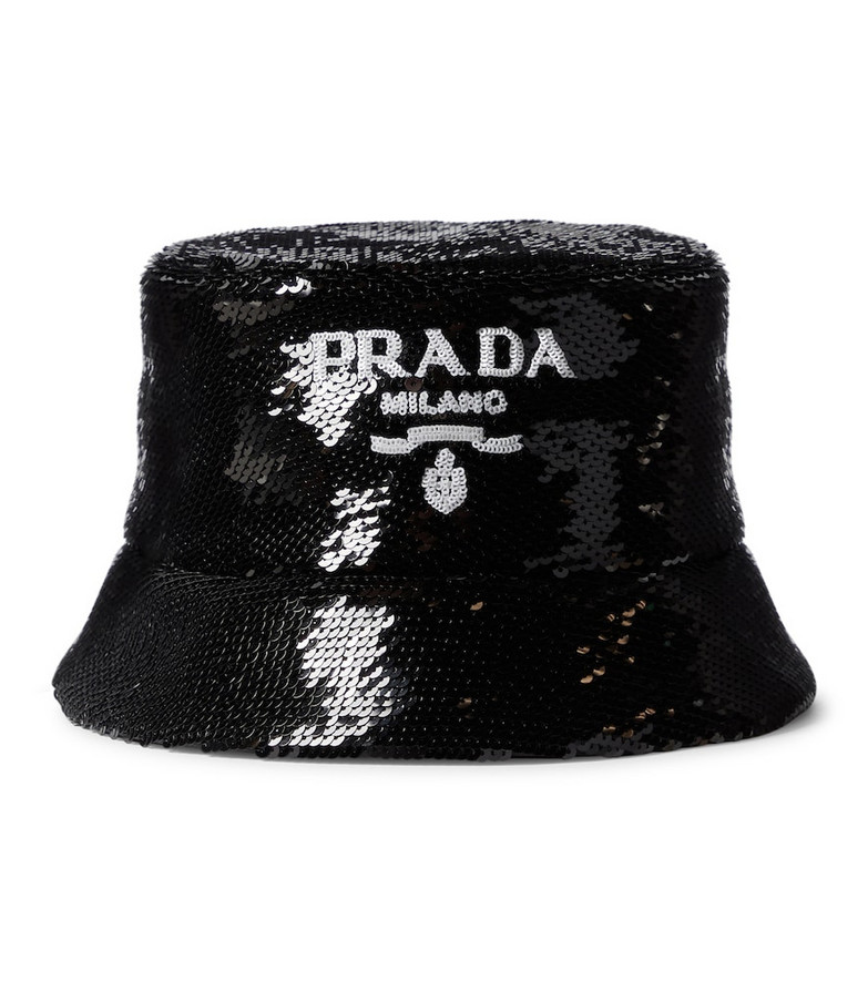 Prada Sequined bucket hat in black