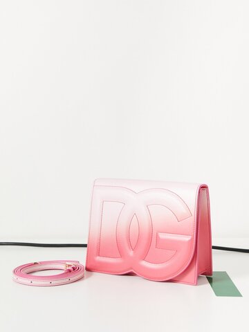 dolce & gabbana - logo-flap gradient-leather cross-body bag - womens - pink