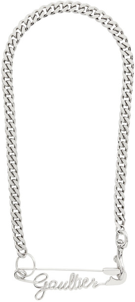 Jean Paul Gaultier Silver 'The Gaultier' Safety Pin Necklace