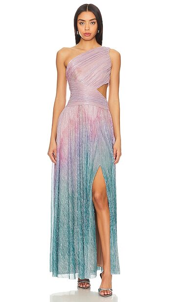patbo ombre one shoulder maxi dress in lavender