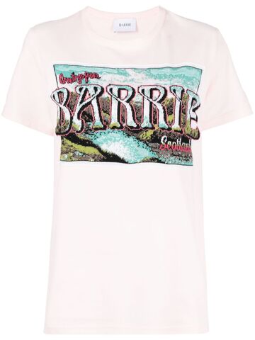 barrie graphic-print cotton t-shirt - pink