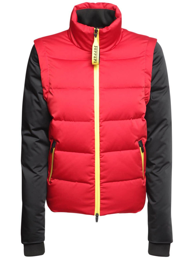 FERRARI Nylon Down Jacket W/detachable Sleeves in red
