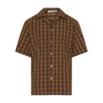 acne studios short-sleeved shirt in brown / green
