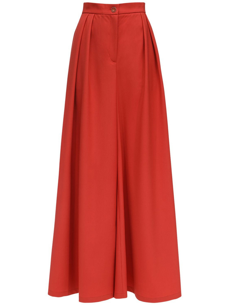LESYANEBO Cool Wool Wide Leg Pants in coral