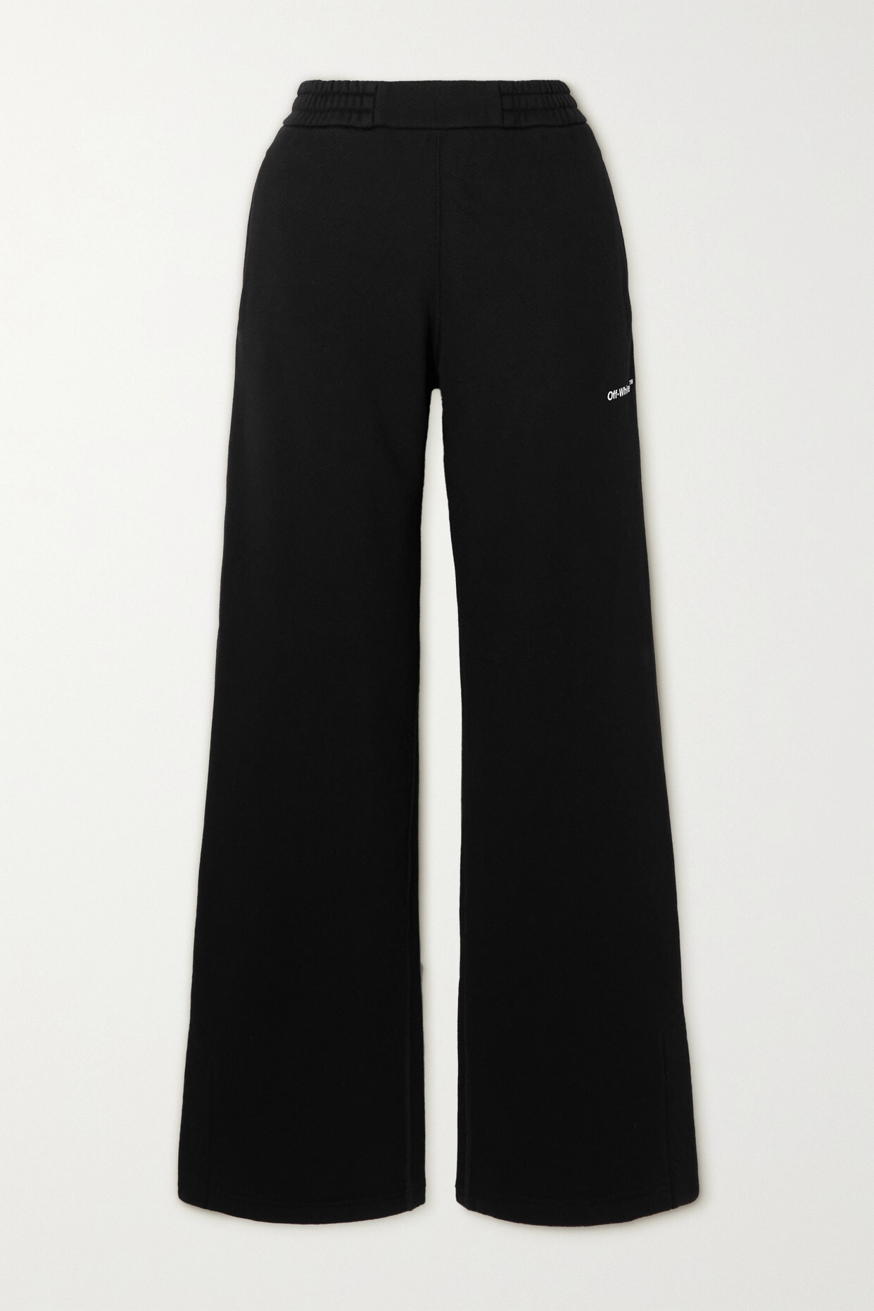 Off-White - Printed Cotton-jersey Sweatpants - Black