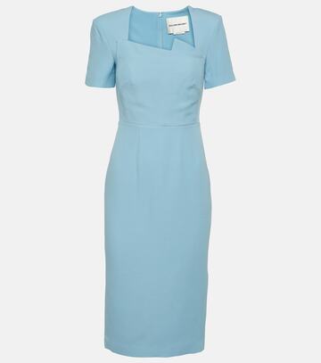 roland mouret wool and silk midi dress in blue