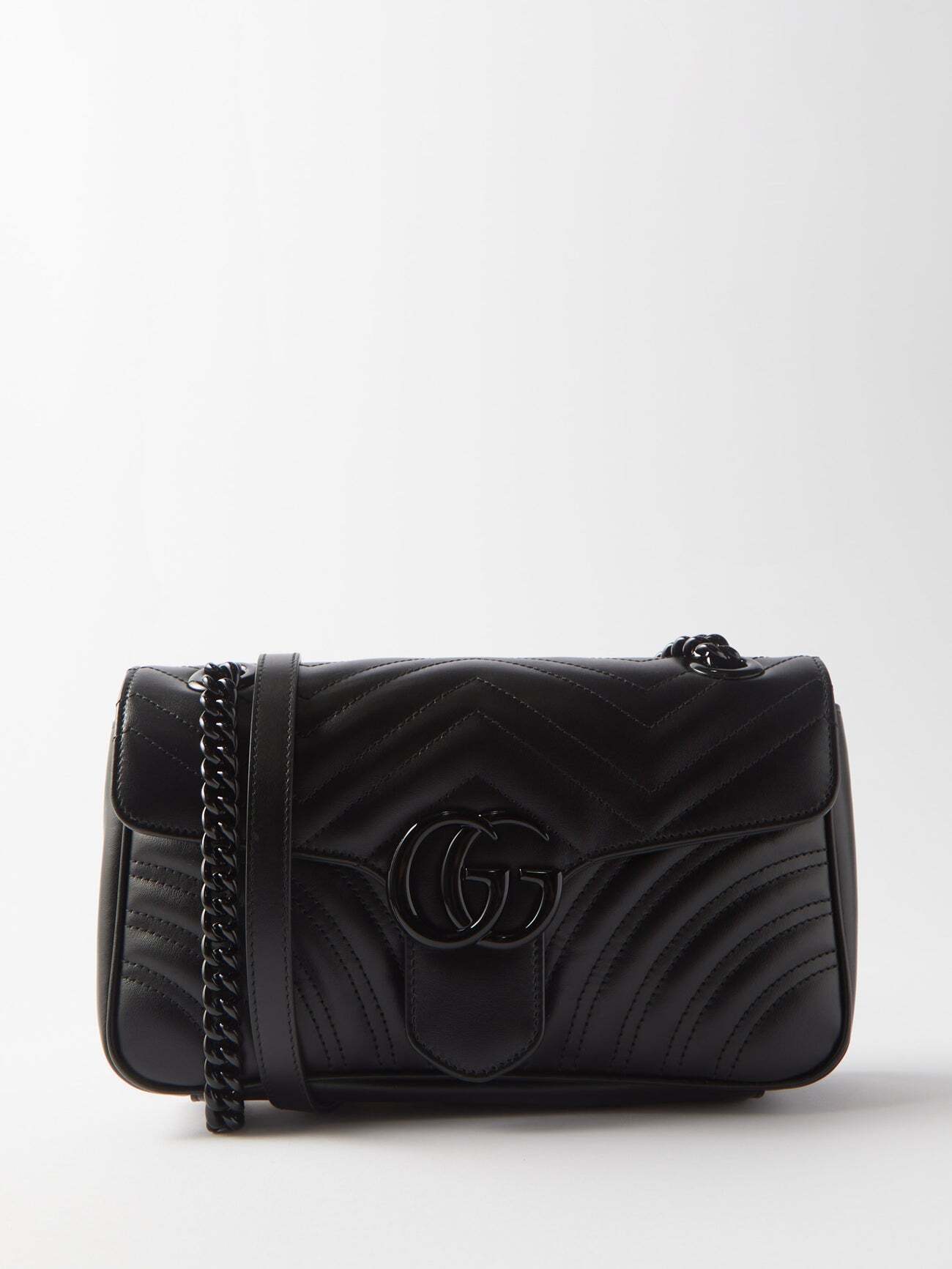 Gucci - GG Marmont Small Matelassé-leather Shoulder Bag - Womens - Black