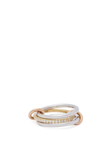 spinelli kilcollin - sonny diamond, 18kt white gold & gold ring - womens - gold
