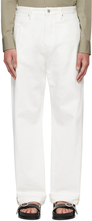 jil sander white twisted jeans
