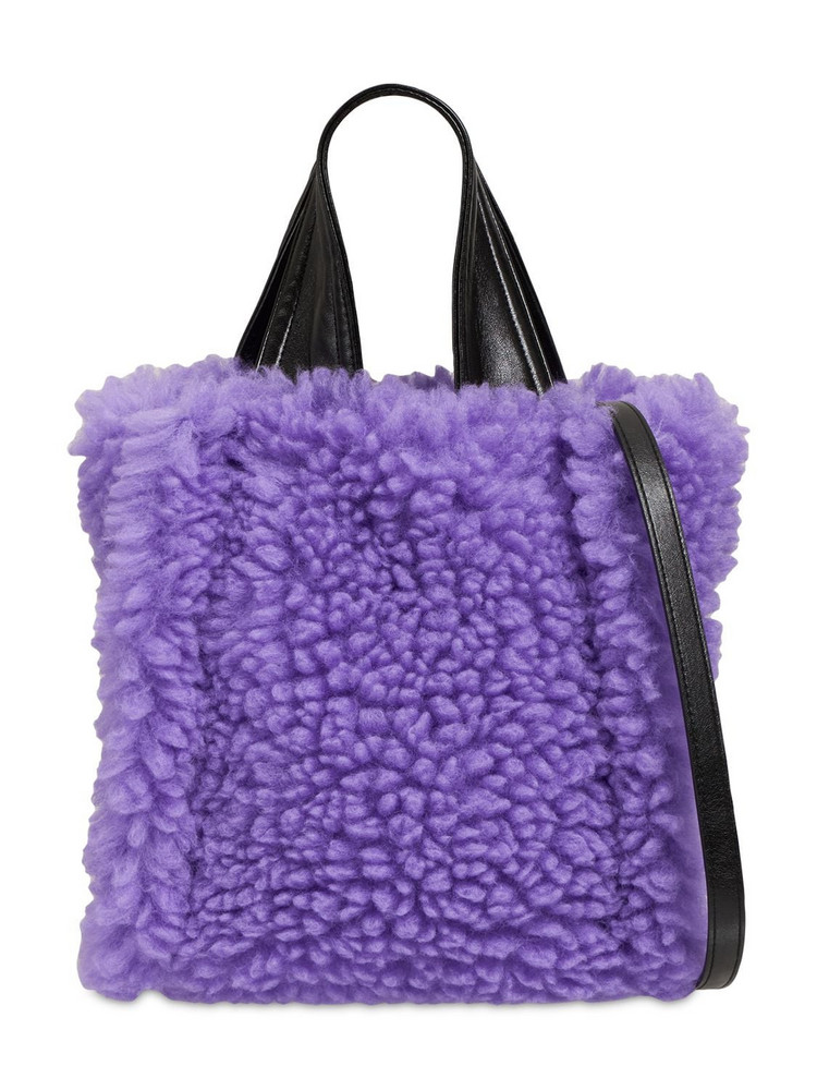 STAND STUDIO Lucille Faux Fur Tote Bag in violet