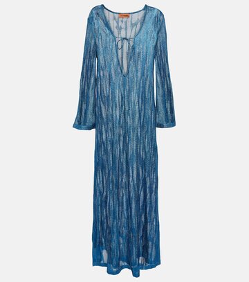 missoni mare jacquard beach dress in blue