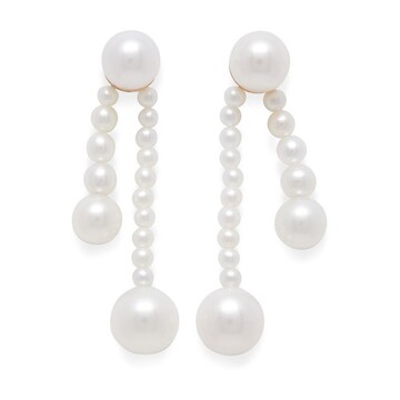 sophie bille brahe ruban de perles earrings in white