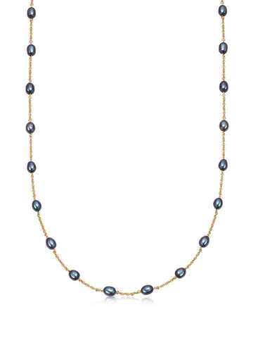 astley clarke pearl-embellished chain-link necklace - gold